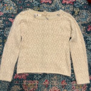 Vintage inspired Sweater with embellished neckline and button down back